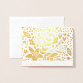 Gold Foil Hübsch Festivals Blume Weihnachtskarte Folienkarte (Rückseite mit Umschlag)