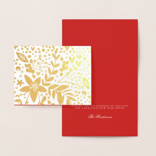 Gold Foil Hübsch Festivals Blume Weihnachtskarte Folienkarte (Anzeige)