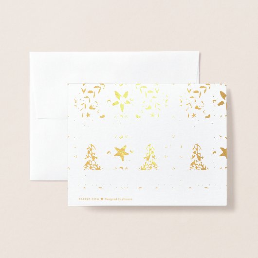 Gold Foil Hübsch Festive Happy Weihnachtskarte Folienkarte (Rückseite mit Umschlag)