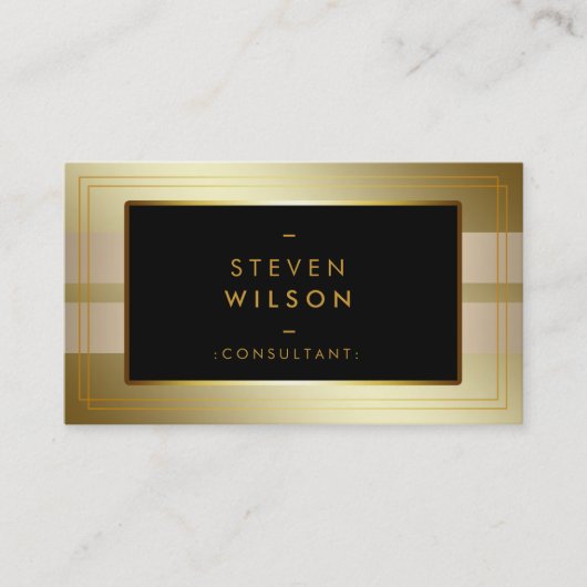 Gold Foil Imitate Web Moderne Computer Financial Visitenkarte (Vorderseite)