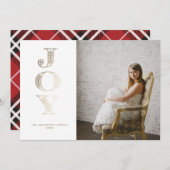 Gold Foil JOY Weihnachtskarte Einladung (Vorne/Hinten)