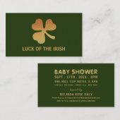 Gold Foil Kleeblatt, Irish Baby Show Ticket Begleitkarte (Vorne/Hinten)
