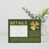 Gold Foil Kleeblatt, St Patrick's Day Detail Card Einladung (Stehend Vorderseite)