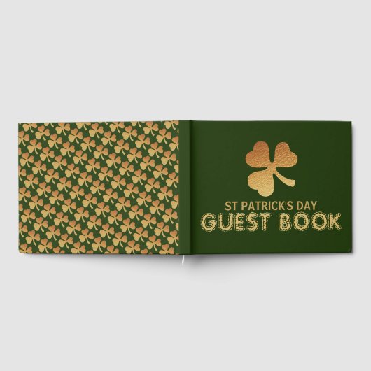 Gold Foil Kleeblatt, St Patrick's Day Gästebuch (Voll)