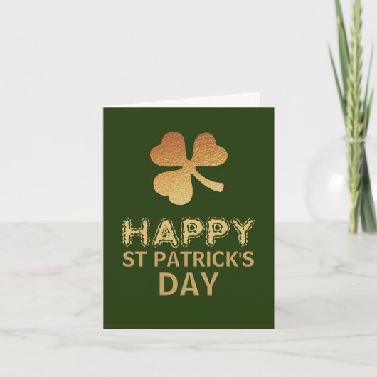 Gold Foil Kleeblatt, St Patrick's Day Karte (Vorderseite)