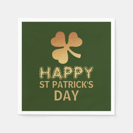 Gold Foil Kleeblatt, St Patrick's Day Party Serviette (Vorderseite)