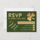 Gold Foil Kleeblatt, St Patrick's Day Party UAWG RSVP Karte (Vorderseite)