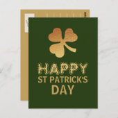Gold Foil Kleeblatt, St Patrick's Day Postkarte (Vorne/Hinten)