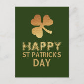 Gold Foil Kleeblatt, St Patrick's Day Postkarte (Vorderseite)