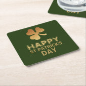 Gold Foil Kleeblatt, St Patrick's Day Rechteckiger Pappuntersetzer (angewinkelt)