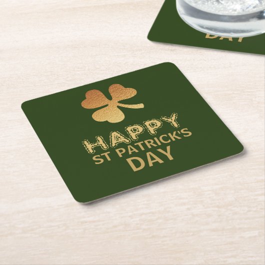 Gold Foil Kleeblatt, St Patrick's Day Rechteckiger Pappuntersetzer (angewinkelt)