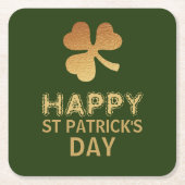 Gold Foil Kleeblatt, St Patrick's Day Rechteckiger Pappuntersetzer (Vorderseite)