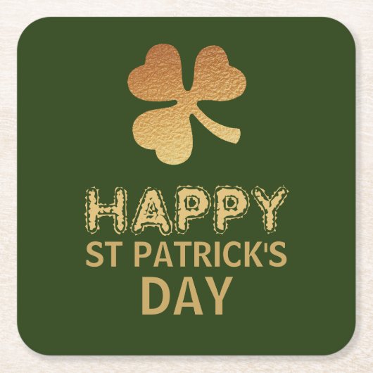 Gold Foil Kleeblatt, St Patrick's Day Rechteckiger Pappuntersetzer (Vorderseite)