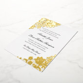 Gold Foil Lace Black and Gold Script Wedding Foil Folieneinladung (Gedreht)
