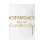 Gold Foil Lace Wedding Einladung Bauchband Einladungsbanderole (Vorderseite Beispiel)