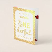 Gold Foil Ladybug Ein derful Birthday