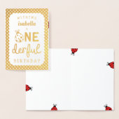 Gold Foil Ladybug Ein derful Birthday Folienkarte (Anzeige)