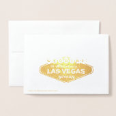 Gold Foil Las Vegas Sign Wedding Save the Date Folienkarte (Rückseite mit Umschlag)