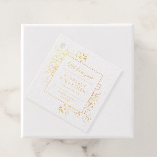 Gold Foil Lassend Liebe wachsen handgezogene Blume Geschenkanhänger (Mit Box)