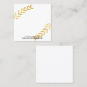Gold Foil Leaf Earring Jewelry Display Custom Quadratische Visitenkarte (Vorne/Hinten)