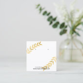 Gold Foil Leaf Earring Jewelry Display Custom Quadratische Visitenkarte (Stehend Vorderseite)