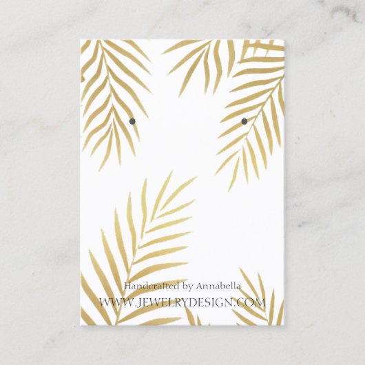 Gold Foil Leaf Earring Jewelry Display Custom Visitenkarte (Vorderseite)