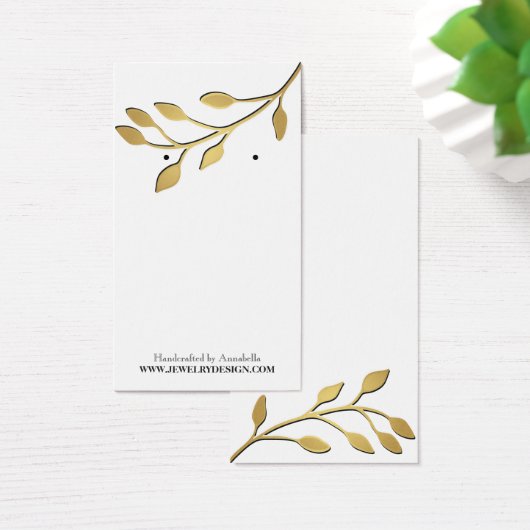 Gold Foil Leaf Earring Juwelier Display Custom (Schreibtisch)