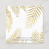 Gold Foil Leaf Earring Juwelier Display Custom Quadratische Visitenkarte (Vorderseite)