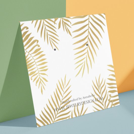 Gold Foil Leaf Earring Juwelier Display Custom Quadratische Visitenkarte