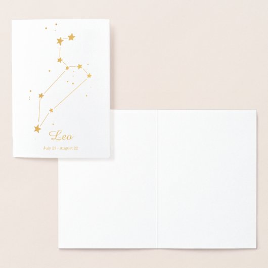 Gold Foil LEO Zodiac Sign Constellation Folienkarte (Anzeige)