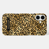 Gold Foil Leopard Print Monogrammed Case-Mate iPhone Hülle (Rückseite (Horizontal))