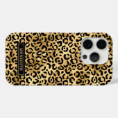 Gold Foil Leopard Print Monogrammed Case-Mate iPhone Hülle (Rückseite (Horizontal))