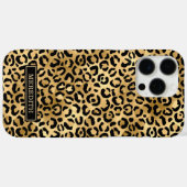 Gold Foil Leopard Print Monogrammed Case-Mate iPhone Hülle (Rückseite (Horizontal))