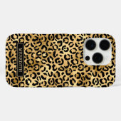 Gold Foil Leopard Print Monogrammed Case-Mate iPhone Hülle (Rückseite (Horizontal))
