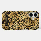 Gold Foil Leopard Print Monogrammed Case-Mate iPhone Hülle (Rückseite (Horizontal))