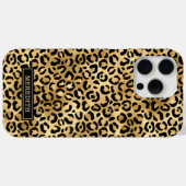 Gold Foil Leopard Print Monogrammed  Case-Mate iPhone Hülle (Rückseite (Horizontal))