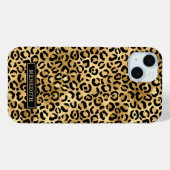 Gold Foil Leopard Print Monogrammed Case-Mate iPhone Hülle (Rückseite (Horizontal))