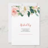 Gold Foil Letters Rustikales Blush Pink Floral Bab Einladung (Rückseite)