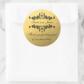 Gold Foil Look Gastgeschenk Hochzeit Danke Label Runder Aufkleber (Tasche)