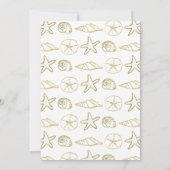 Gold Foil Look Muscheln Chic Beach Brautparty Einladung (Rückseite)