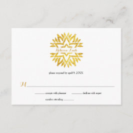 Gold Foil Look Star Mandala Bat Mitzvah Reply UAWG RSVP Karte