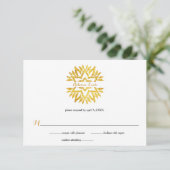Gold Foil Look Star Mandala Bat Mitzvah Reply UAWG RSVP Karte (Stehend Vorderseite)