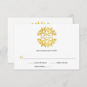 Gold Foil Look Star Mandala Bat Mitzvah Reply UAWG RSVP Karte (Vorne/Hinten)