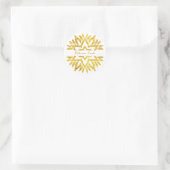 Gold Foil Look Star Mandala Bat Mitzvah Runder Aufkleber (Tasche)