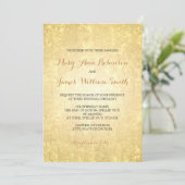 Gold Foil Look Stars Confetti Wedding Einladung (Stehend Vorderseite)