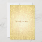 Gold Foil Look Stars Confetti Wedding Einladung (Rückseite)