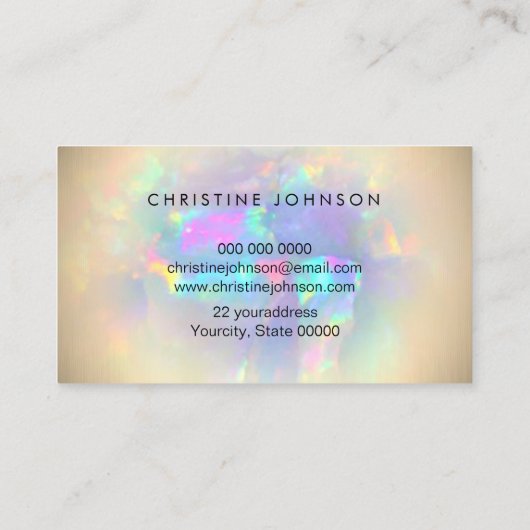 Gold Foil Lotus Opal Visitenkarte (Rückseite)