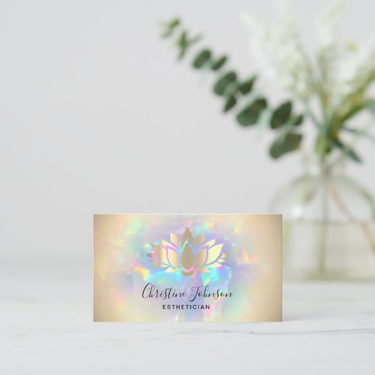 Gold Foil Lotus Opal Visitenkarte (Stehend Vorderseite)