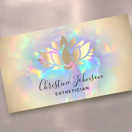 Gold Foil Lotus Opal Visitenkarte