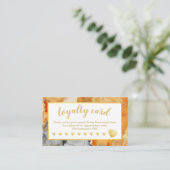 Gold Foil Loyalty Cards Orange Grau Abstrakt Treuekarte (Stehend Vorderseite)